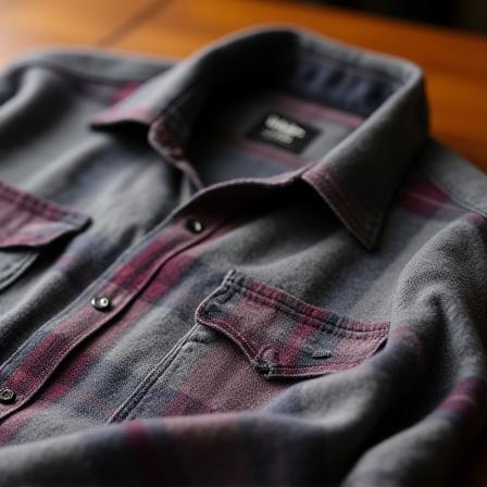 Chemise homme en flanelle à carreaux gris et bordeaux